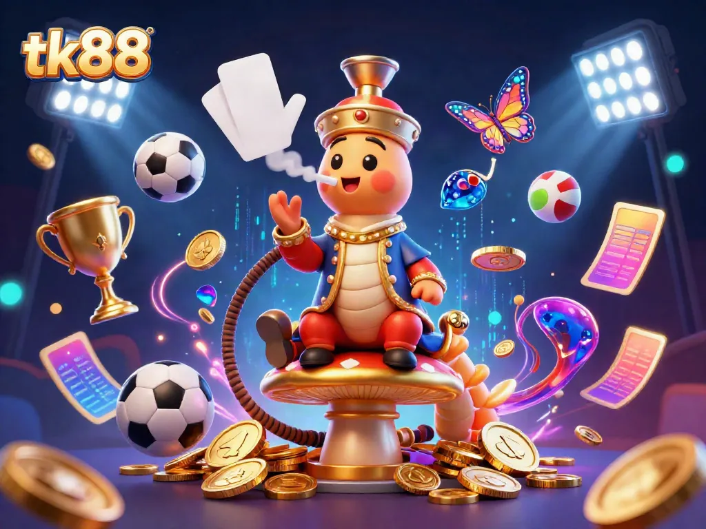 Engage in thrilling sports betting action with the vibrant tk88 illustration featuring dynamic characters.