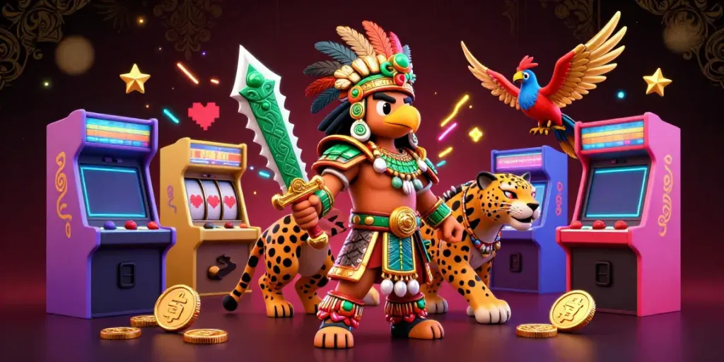 Engage in thrilling JeetBangla login with a vibrant 3D gaming scene bursting with color and action.