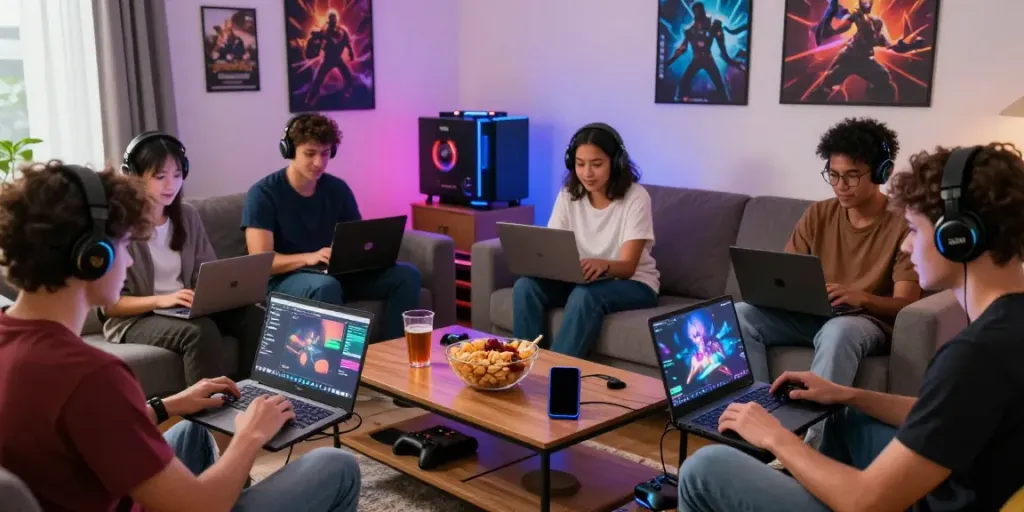 Pengalaman bermain game online di POHON4D dengan teman-teman di ruang tamu yang nyaman.
