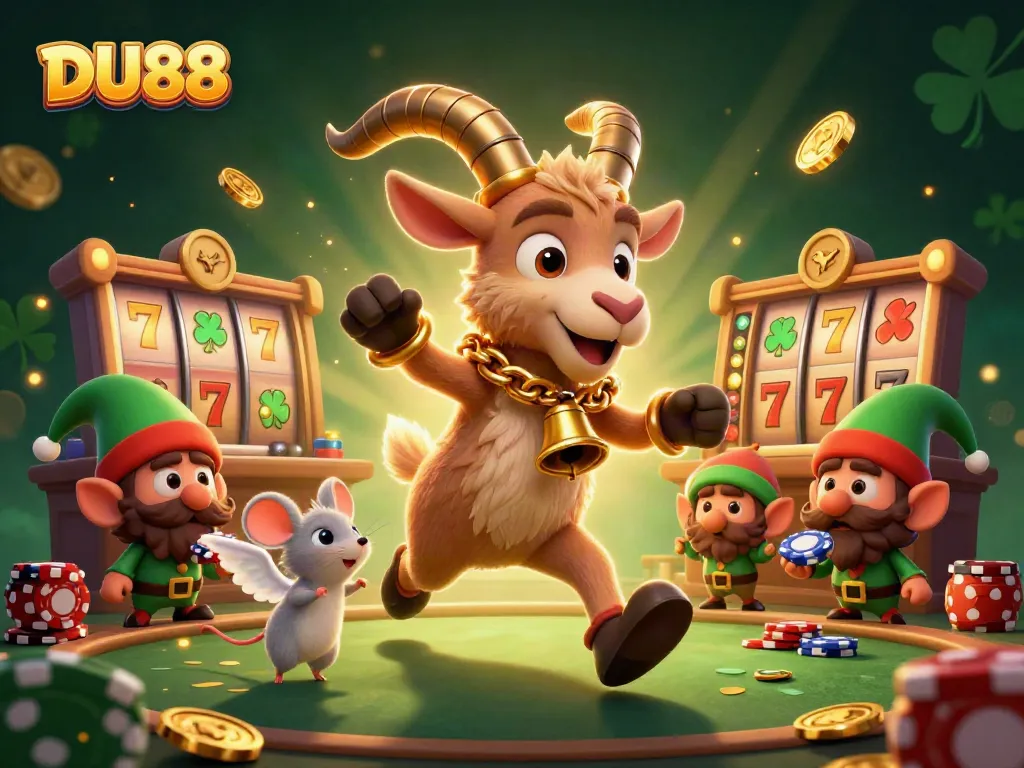 Join the festive chaos at DU88 with Krampus and friends in a thrilling casino scene.