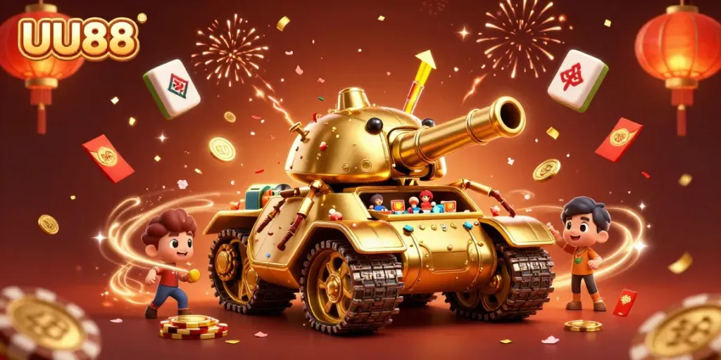Win big with UU88's vibrant 3D casino world showcasing festive games and rewards!