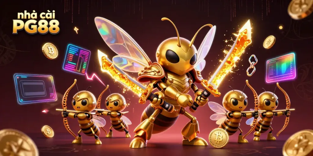 Engage with nhà cái PG88 while enjoying thrilling 3D casino action amidst vibrant elements.