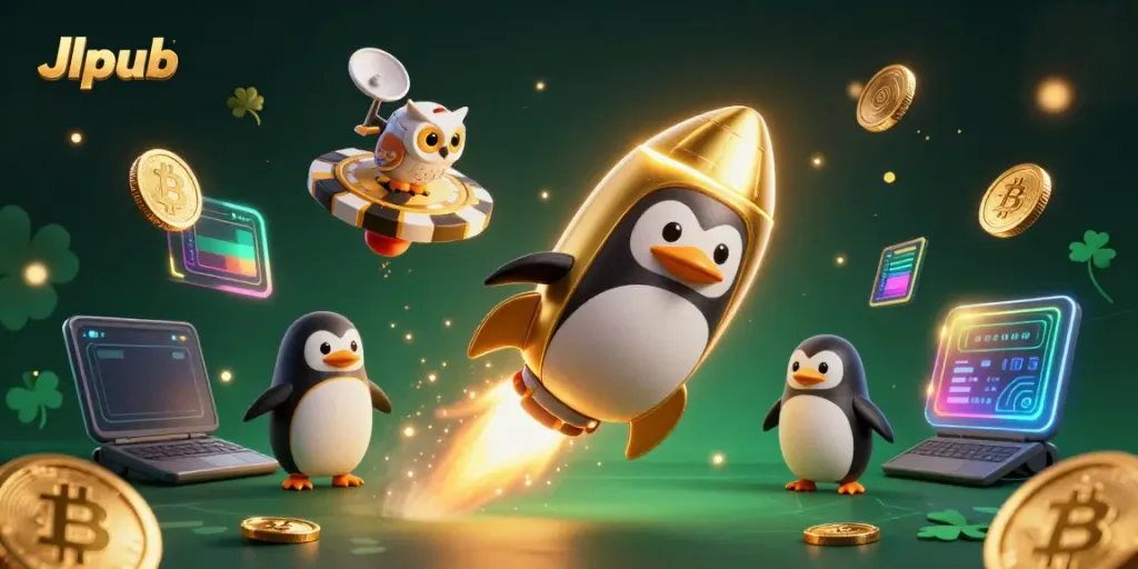 Experience thrilling gameplay with Jlpub's vibrant 3D casino adventure featuring animated characters and crypto elements.