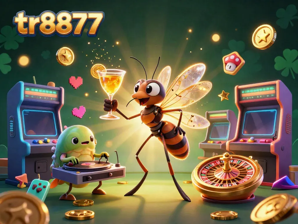 Play casino games with tr8877's animated characters enjoying a vibrant digital world.