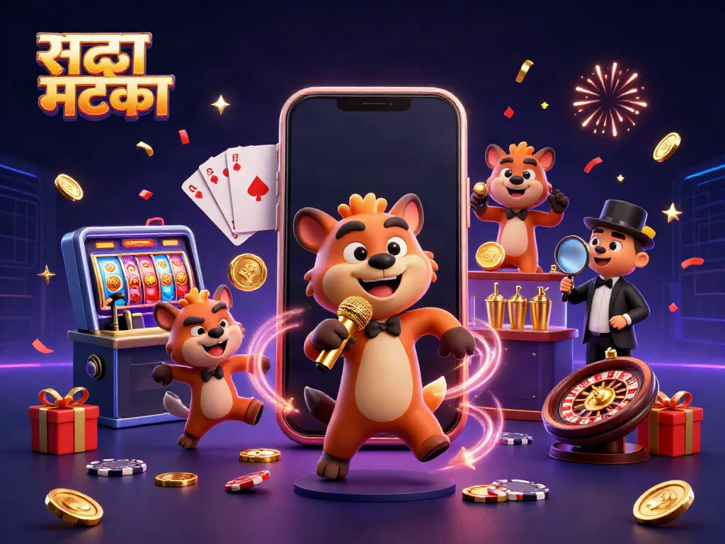 सट्टा मटका के साथ हंसी मजाक करते हुए जुआ कसीनो के नीले बैकग्राउंड में सक्रिय हायना