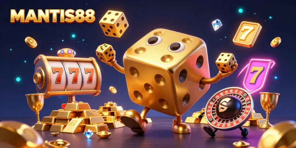 MANTIS88 offers exhilarating gambling experiences with dynamic visuals of dice golems and sparkling jackpots.