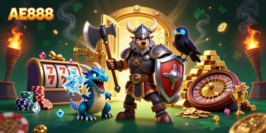Experience winning big with AE888 in this thrilling 3D casino adventure.