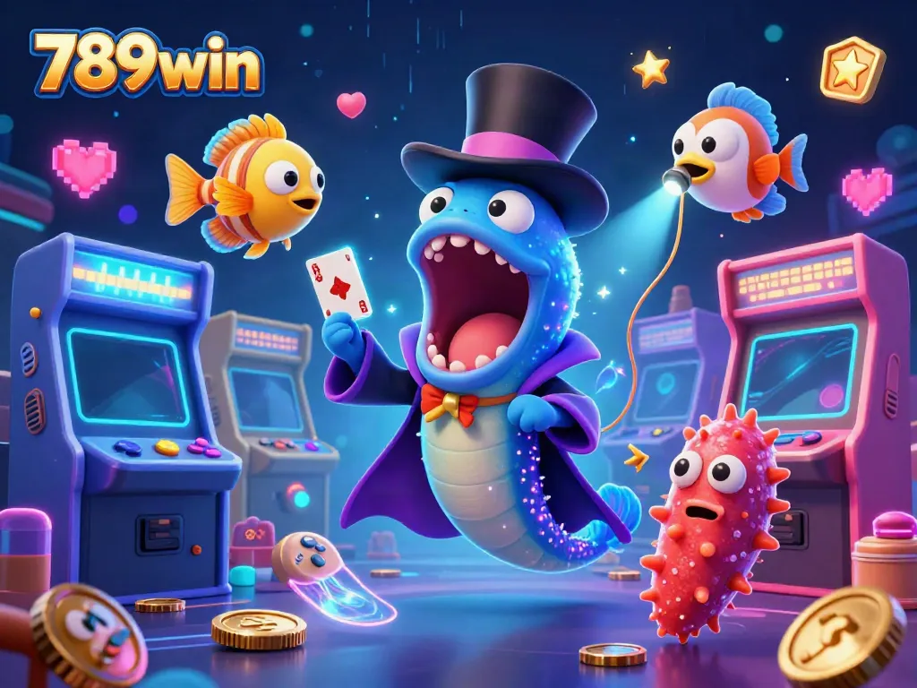 Engage with 789win's immersive casino experience featuring magical sea creatures performing in a vibrant 3D undersea world.