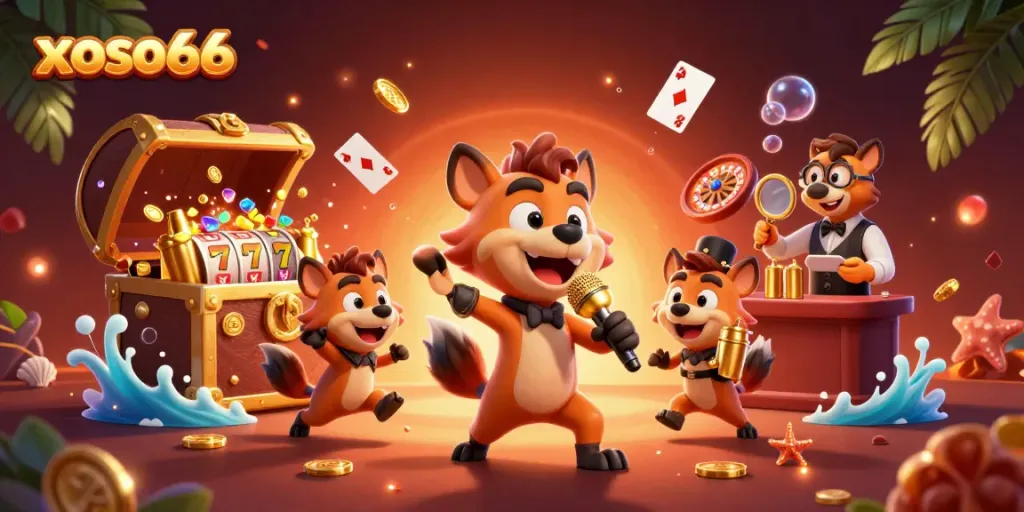 Experience lively interactions at the xoso66 comedy casino with hyenas performing and bartending.