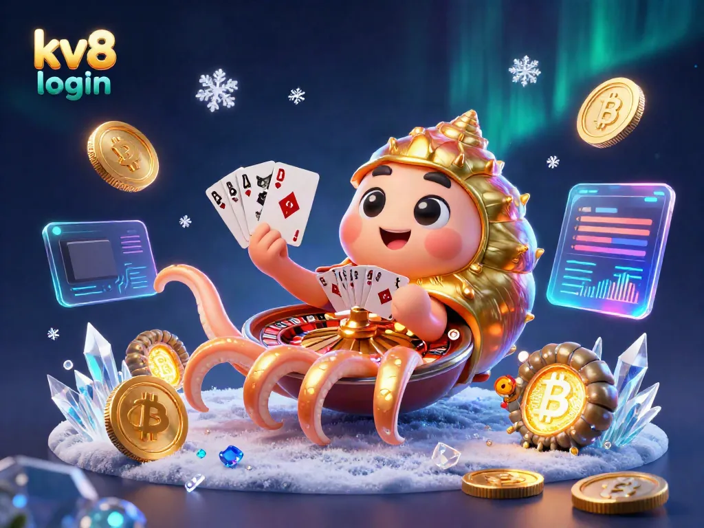 Jump into gaming excitement with kv8 login, showcasing a giant nautilus and crypto elements.